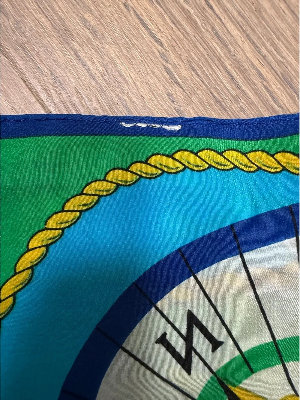 Vintage Adrienne Vittadini Nautical Print Scarf with Compass and Flags